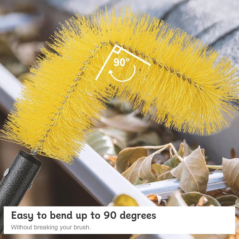ElephantBird Gutter Cleaning Tools from The Ground, 10 FT Gutter Cleaning Brush with Telescopic Pole, Long Reach Gutter Guard Roofing Tool for Removing Leaves and Debris - Image 4